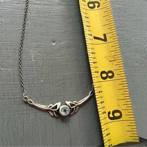 Sterling Silver with Blue Gem Necklace - Picture 9 of 10